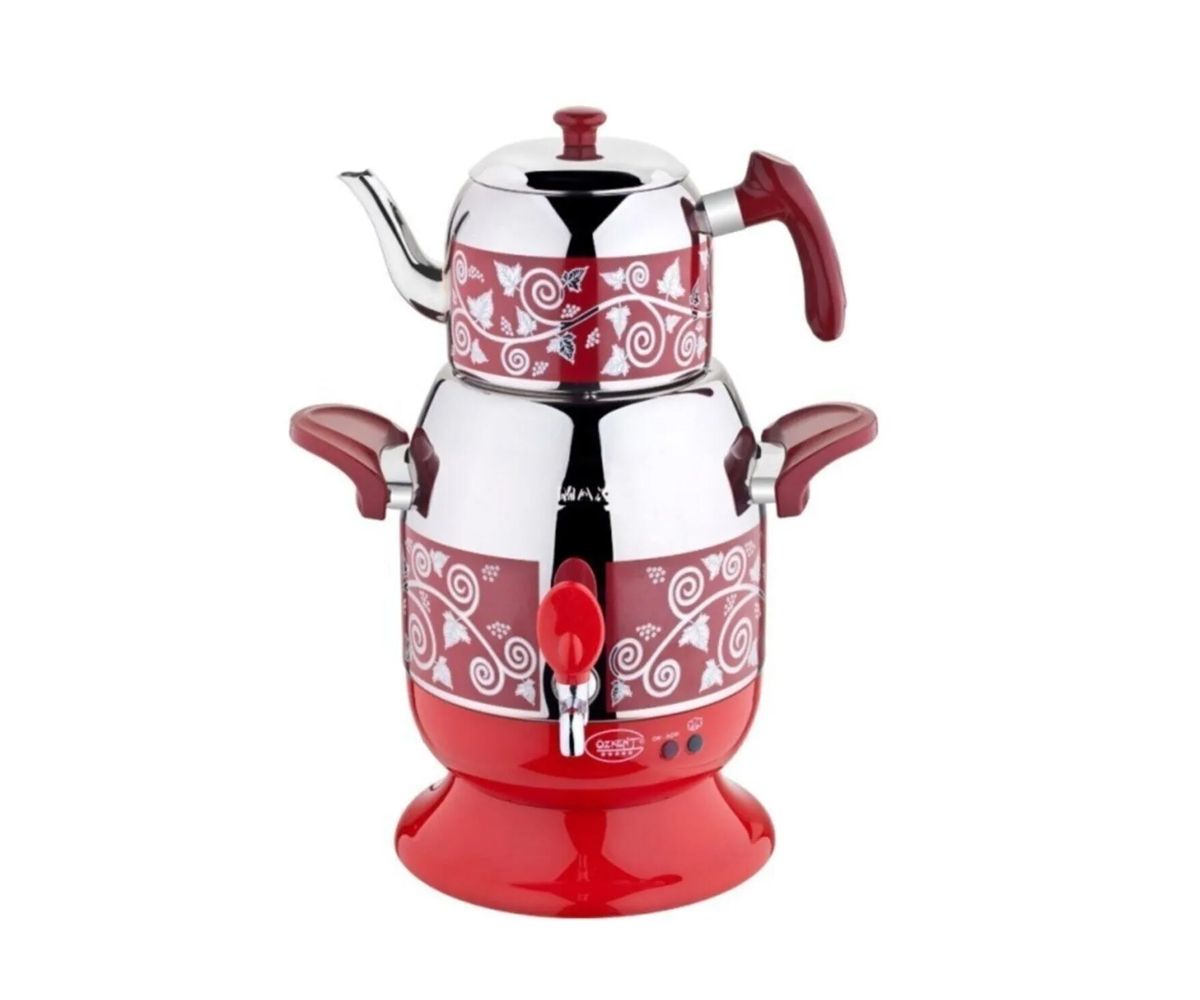 Özkent K-624 Menekşe Semaver Desenli Kırmızı