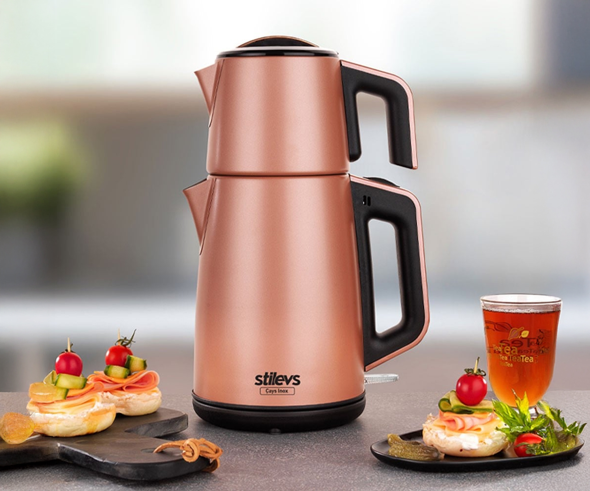 Stilevs Çays Inox Çelik Çay Makinesi 1650w Rose