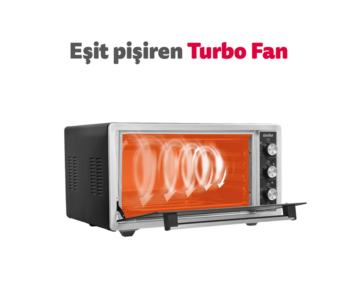  Simfer M4503 Midi Fırın Turbo 5 Fonksiyon Inox